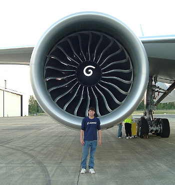 Engine of a Jet Airways Boeing 777-300ER.