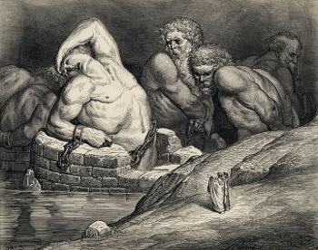 Gustave Doré's illustration of titans and giants for Dante's Inferno.