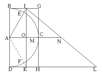 Kochansky geometrical construction to approximate pi.