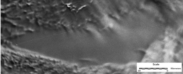 NASA radar image of Lake Vostok