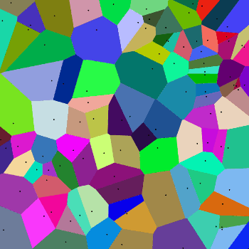 A two-dimension Voronoi Tesselation.
