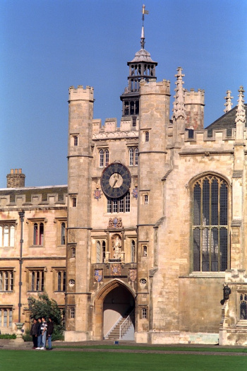 Clock tower of Trinity College, Cambridge University.