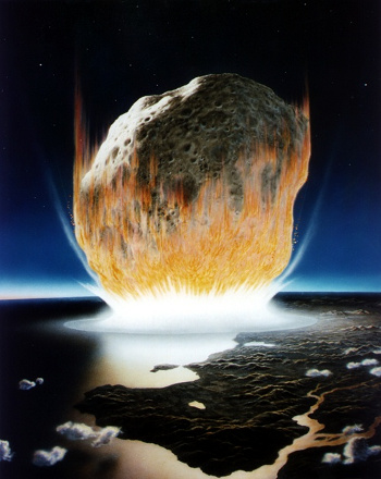 Artist's impression of a huge meteor impact