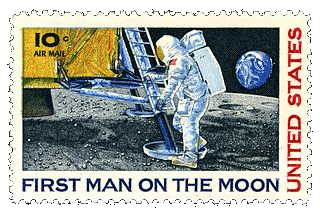 US stamp of first man on the Moon