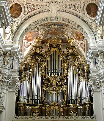 Pipe organ at St. Stephan's Cathedral, Passau, Germany