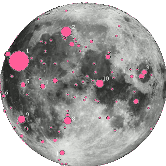 Locations of transient lunar phenomena