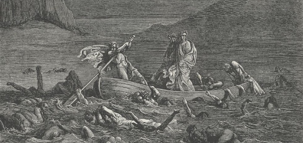 Virgil, Dante and the boatman, Phlegyas