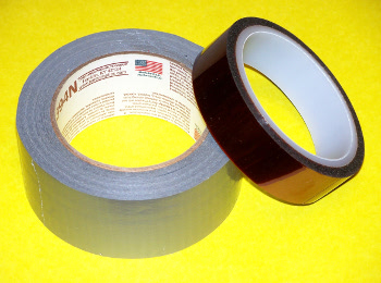 Rolls of duct tape and Kapton tape