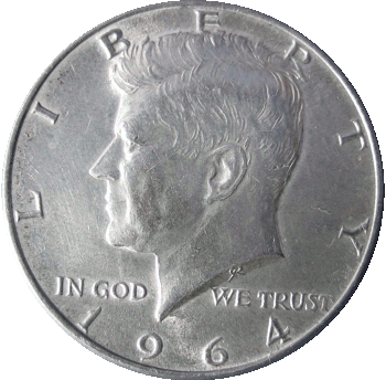 Kennedy Half Dollar Coin, 1964
