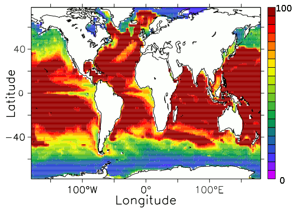 Relative dissolution of olivine in ocean water