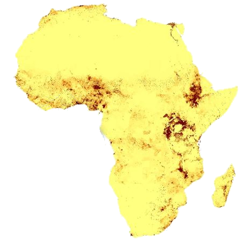 African population, by worldpop.org