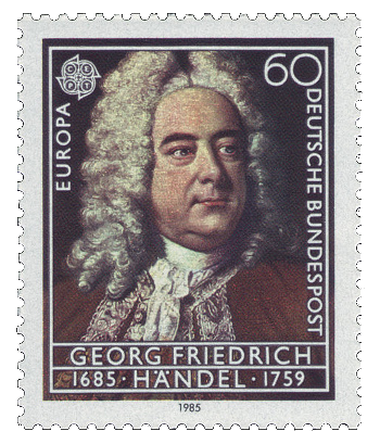 George Frideric Handel on a 1985 German postage stamp