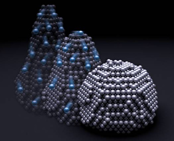 Atomic representation of atoms comprising silver nanoparticles