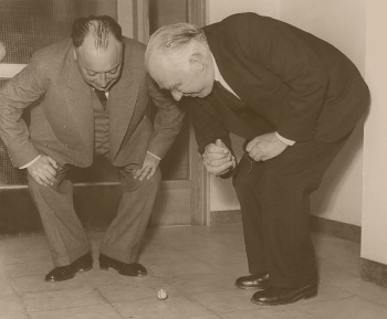 Wolfgang Pauli and Niels Bohr in 1954
