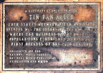 Plaque marking Tin Pan Alley, New York City