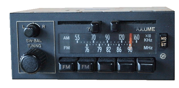 An analog AM/FM car radio