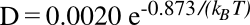 Arrhenius equation for carbon diffusion in iron