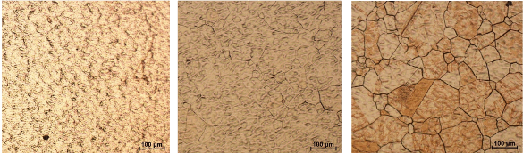 Micrographs of graphene layers on copper.