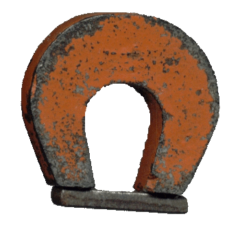 A horseshoe magnet with keeper