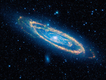 WISE false-color mid-infrared image of Andromeda galaxy