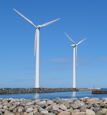 Detail of a wind farm at Albany, Western Australia
