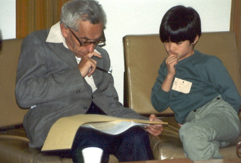 Paul Erdos and Terence Tao in 1985