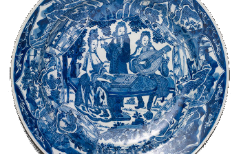 Cobalt blue dish, Qing dynasty