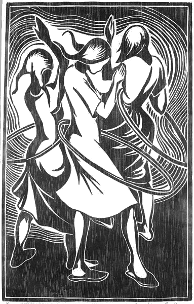Woodcut, 'Hoola Hoop,' 1962, NARA-558912