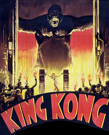 Detail from a 1933 King Kong movie poster