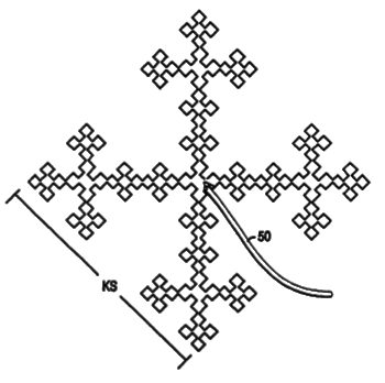 Figure 7E of US Patent No. 6,452,553, 'Fractal antennas and fractal resonators,' by Nathan Cohen, September 17, 2002.