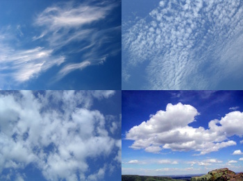 A variety of cloud types