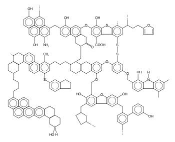 Simplified chemical structure of hard coal.