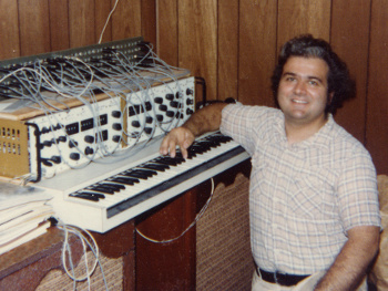 Author with an analog synthesizer of his own design