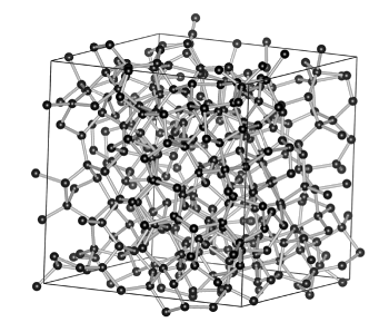 Structural model of amorphous diamond, as deduced by a computer simulation.