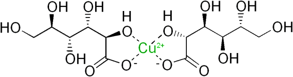 Chemical structure of copper gluconate