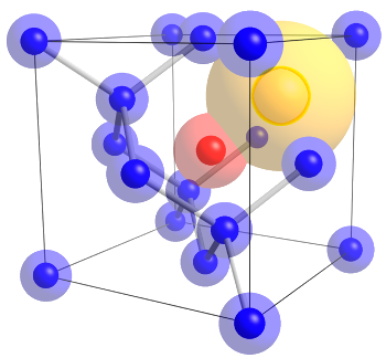 A nitrogen atom combined with a vacancy to form a color center in diamond
