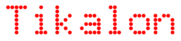 Example of a 5x7 dot-matrix display