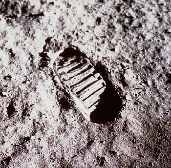 Edwin Aldrin lunar footprint