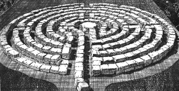 Labyrinth etching by Toni Pecoraro (2007)