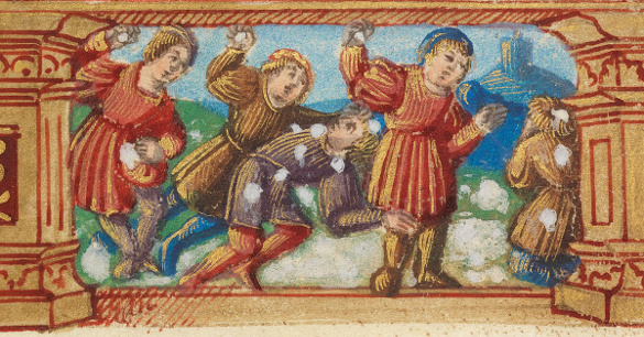 Medieval snowball fight