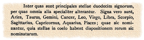 Roger Bacon's description of the Zodiac from his Opus Majus