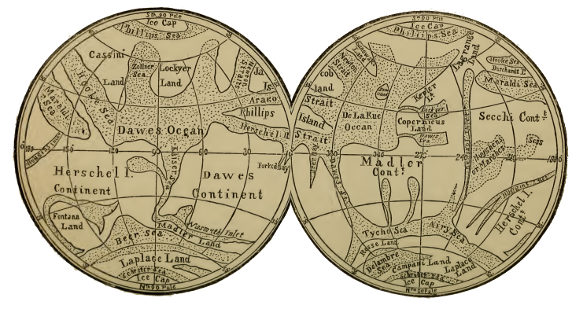 1874 map of Mars by Dawes