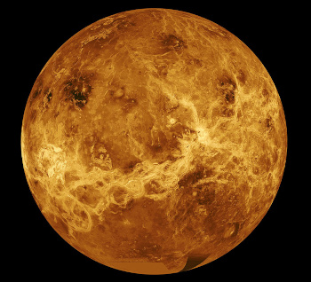 Composite image of Venus using sata from the NASA Magellan spacecraft and NASA Pioneer Venus Orbiter.