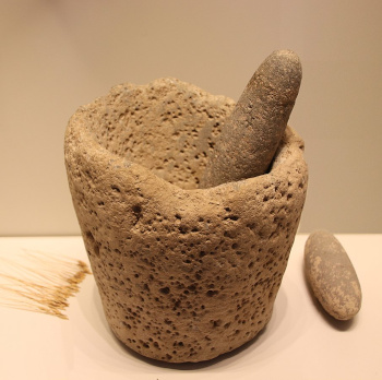 Stone Age mortar and pestle, c. 20,000 BC
