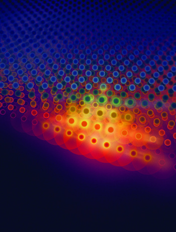 Artist's representation of an atomic scale anisotropic thermal conductor