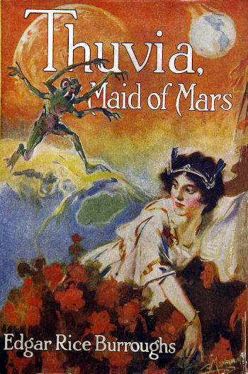 Book cover for Thuvia, Maid of Mars by Edgar Rice Burroughs, 1920.