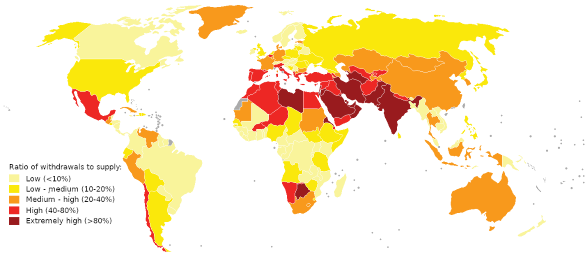 2019 world water stress map