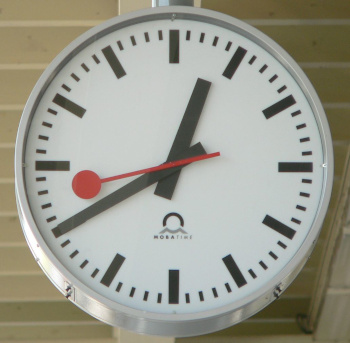 Clock in the main railway station in Zürich, Switzerland