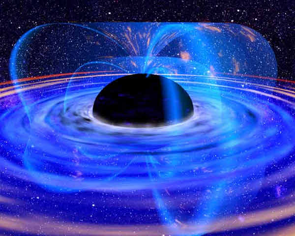 Artist's representation of matter accretion by a black hole