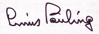 RLinus Pauling autograph